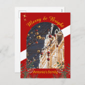 アーチ写真メリークリスマスモダン シーズンポストカード (正面/裏面)