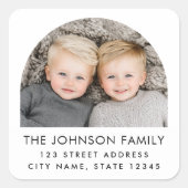 アーチ写真モダントレンディー白差出人住所 スクエアシール (正面)