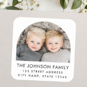 アーチ写真モダントレンディー白差出人住所 スクエアシール