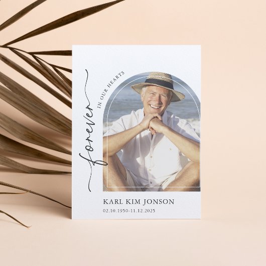 アーチ写真書道台本悔やみや弔慰葬儀 サンキューカード