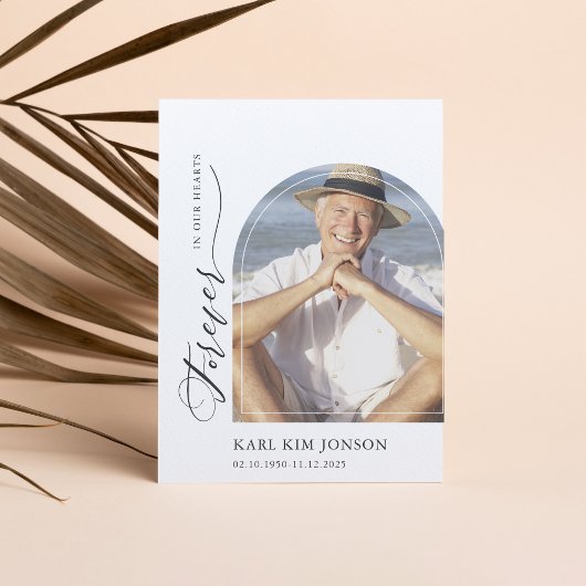 アーチ写真書道台本悔やみや弔慰葬儀 サンキューカード