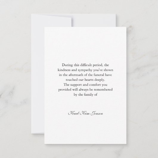 アーチ写真書道台本悔やみや弔慰葬儀 サンキューカード (裏面)