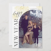 アーチ写真 花火 ハッピー・ニュー・イヤー ホリデーカード 招待状 (正面)