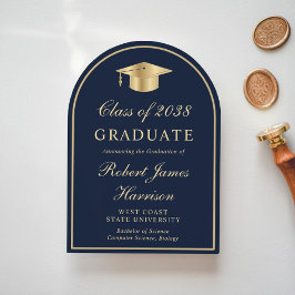 アーチ写真 青 金 卒業発表 招待状