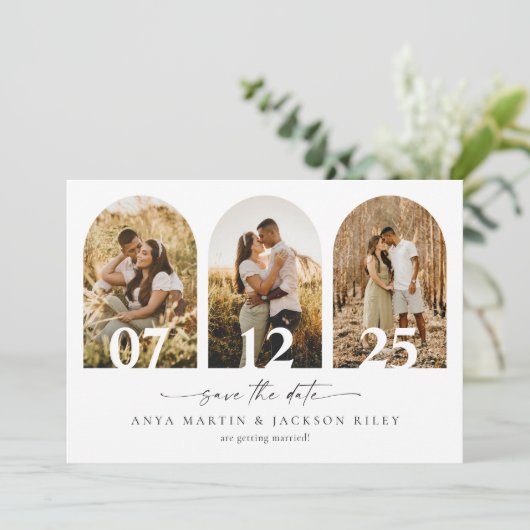 アーチ写真 Save The Date 結婚式 カード アナウンスメント (スタンド正面)