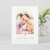 アーチ効果ピンクハートハッピーバレンタインデー写真 セーブザデート (スタンド正面)