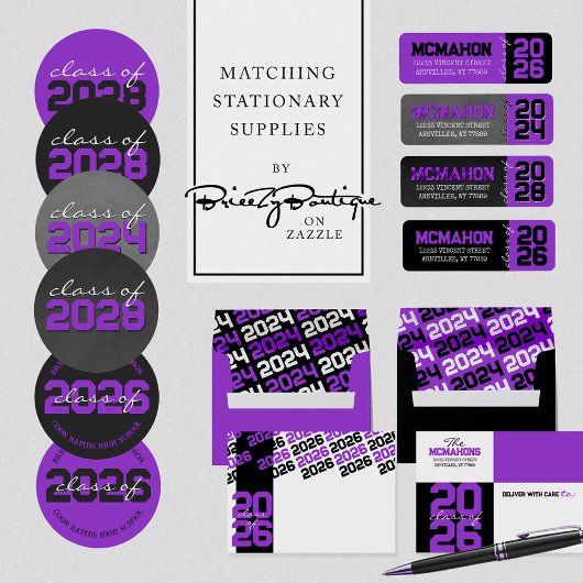 アーチ卒業写真フィルムストリップパープルフロステッド アクリル招待状