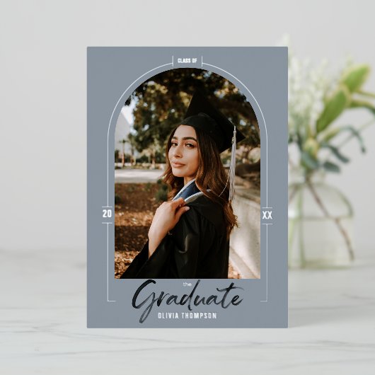 アーチ卒業発表シルフフォイル招待状 箔招待状 (立ち正面)