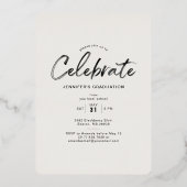 アーチ卒業発表バラフォイル招待状 箔招待状 (裏面)