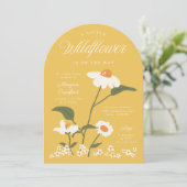 アーチ型お洒落ウッドランドワイルドフラワーベビーイン開花 招待状 (スタンド正面)