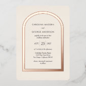 アーチ型のウェディング フォイル招待状 箔招待状 (正面)