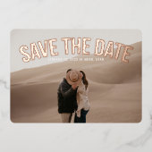アーチ型のフォイル「Save the Date」招待状 箔招待状 (正面)