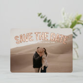 アーチ型のフォイル「Save the Date」招待状 箔招待状 (立ち正面)