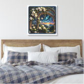 アーチ型の庭の壁を通る夕闇の花 キャンバスプリント (インサイチュ (寝室))