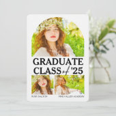 アーチ型の窓のモダン卒業 案内状 (スタンド正面)