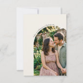 アーチ型の線画の結婚式RSVPカード 出欠カード (裏面)