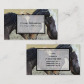 アーチ型の首でヌズルする2頭の茶色の馬 名刺 (正面/裏面)