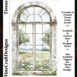 アーチ型ウィンドウからの夏のビューAN5デコページ 薄葉紙