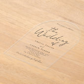 アーチ型エレガントなウェディングアクリル招待状 アクリル招待状 (レイダウン)