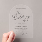 アーチ型エレガントなウェディングアクリル招待状 アクリル招待状 (インサイチュ (ポータブル))