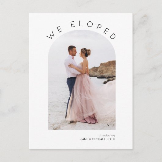 アーチ型エロペ結婚メント/発表 案内ポストカード (正面)