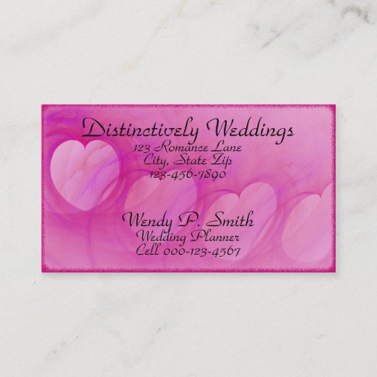 アーチ型ハート線のアートワーク 名刺 (正面)