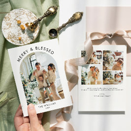 アーチ型フォトクリスマスカードモダンミニマリストカード シーズンカード