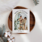 アーチ型フォトクリスマスカードモダンミニマリストカード シーズンカード