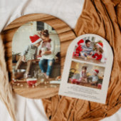 アーチ型フォトコラージュクリスマスカード 招待状