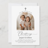 アーチ型フォトジョイント《キリスト教》洗礼式や命名式招待状 招待状 (正面)