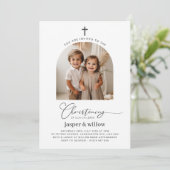 アーチ型フォトジョイント《キリスト教》洗礼式や命名式招待状 招待状 (スタンド正面)