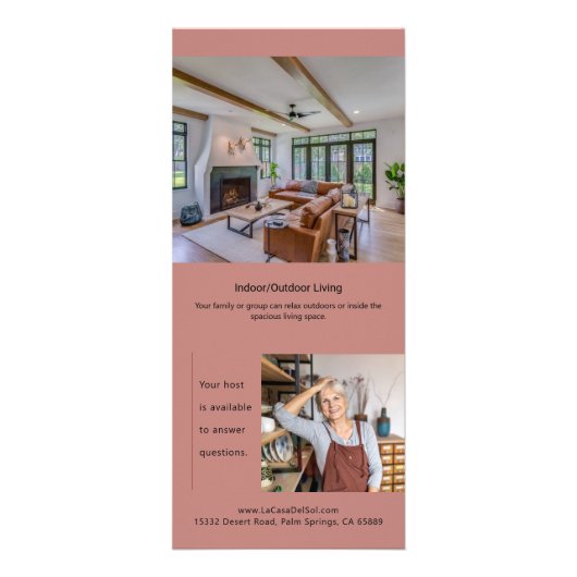 アーチ型フォトバケーションレンタルマーケティングラックカード ラックカード (裏面)