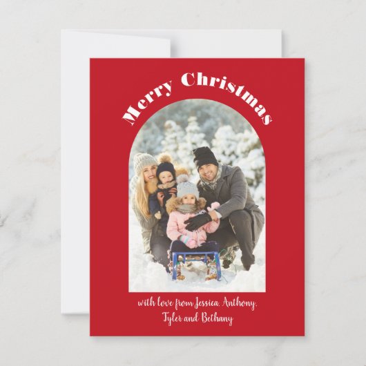 アーチ型フォトフラットフォトホリデーカード シーズンカード (正面)