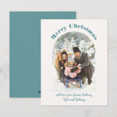 アーチ型フォトフラットフォトホリデーカード シーズンカード (正面/裏面)