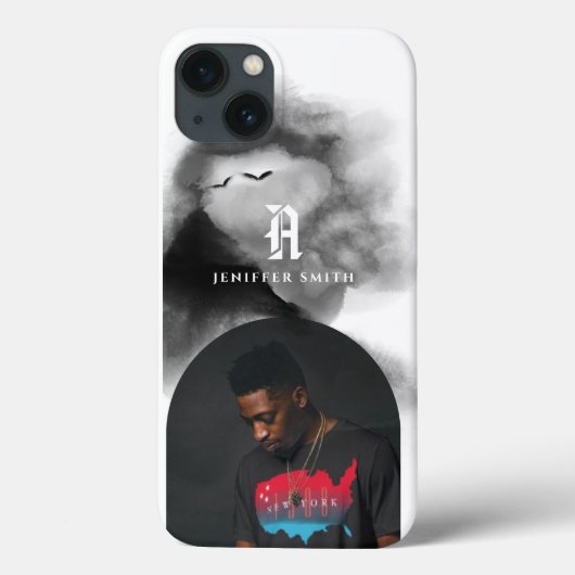 アーチ型フォトブラックウォーターの色を追加モノグラムの Case-Mate iPhoneケース (裏面)