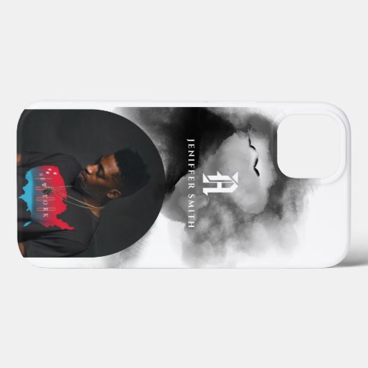 アーチ型フォトブラックウォーターの色を追加モノグラムの Case-Mate iPhoneケース (裏面 (横))