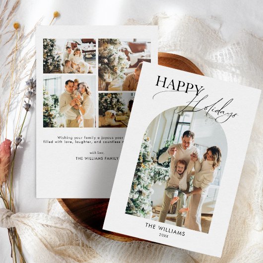 アーチ型フォトホリデーカードフォトクリスマスカード シーズンカード