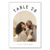 アーチ型フォト文字ボホミニマルミニマ結婚リスト テーブルナンバー (裏面)