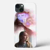 アーチ型フォト水グラデーション色の追加モノグラムの Case-Mate iPhoneケース (裏面)