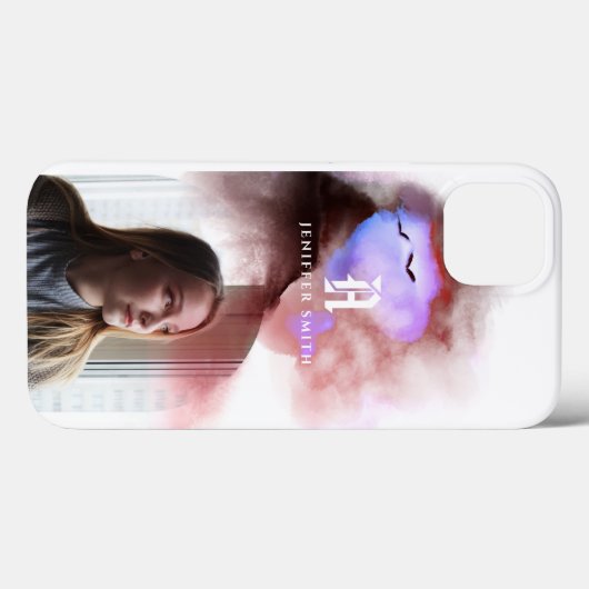 アーチ型フォト水グラデーション色の追加モノグラムの Case-Mate iPhoneケース (裏面 (横))