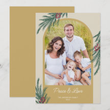 アーチ型フォト ウィンター グリーン ピース＆ラブ