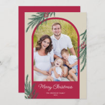 アーチ型フォト ウィンター グリーン メリークリスマス