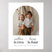 アーチ型フォト – 共同誕生日ウェルカムサイン ポスター (正面)