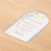 アーチ型フローラ艶消しアクリル招待状 アクリル招待状 (レイダウン)