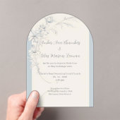 アーチ型フローラ艶消しアクリル招待状 アクリル招待状 (インサイチュ (ポータブル))