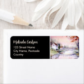 アーチ型ブリッジメイン秋水カラー絵画ズ ラベル (インサイチュ)