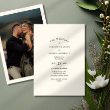 アーチ型ヘッドライン写真結婚式招待状