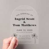 アーチ型ミニマル結婚リスト アクリル招待状 (インサイチュ (ポータブル))