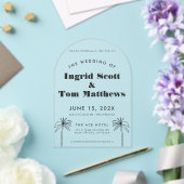 アーチ型ミニマル結婚リスト アクリル招待状 (インサイチュ (ウェディング))