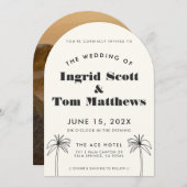 アーチ型ミニマル結婚リスト 招待状 (正面/裏面)